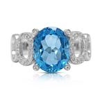 Ring - 18 karaat Witgoud - 2.36ct. tw. Topaas - Diamant, Sieraden, Tassen en Uiterlijk, Ringen, Nieuw