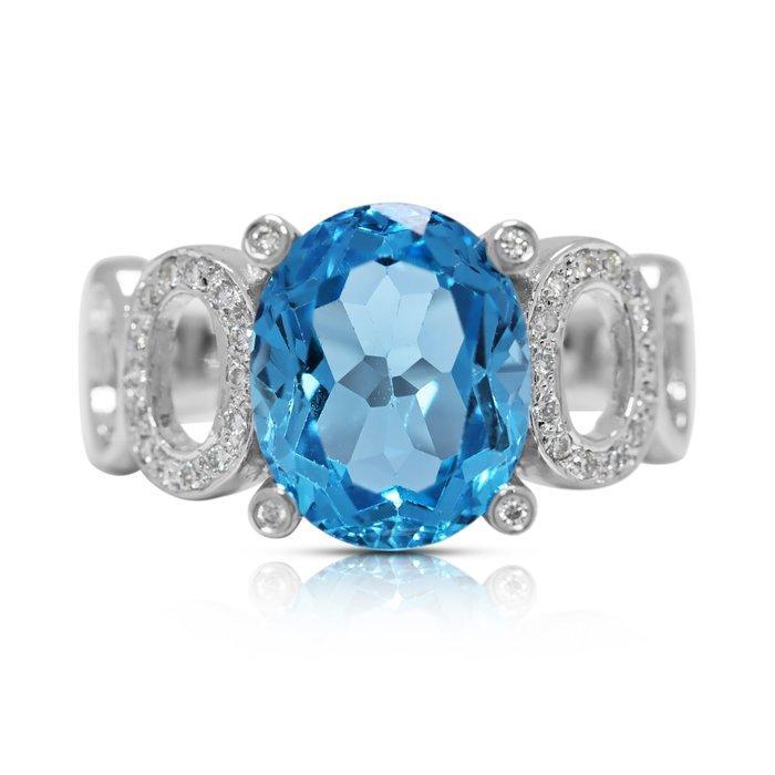 Ring - 18 karaat Witgoud - 2.36ct. tw. Topaas - Diamant, Sieraden, Tassen en Uiterlijk, Ringen