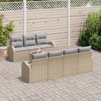 vidaXL 8-delige tuinsofa set met kussens in beige poly, Verzenden, Nieuw, Rotan