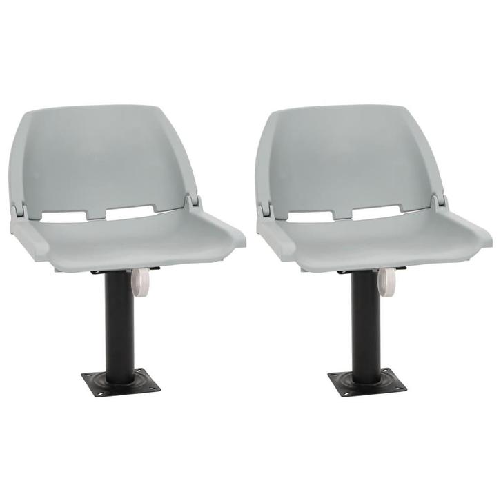vidaXL 4-delige Bootstoelenset inklapbaar 48x51x41 cm grijs, Watersport en Boten, Bootonderdelen, Nieuw, Verzenden