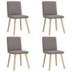 vidaXL Eetkamerstoelen 4 st draaibaar stof taupe, Verzenden, Nieuw