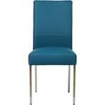 Leren eetkamerstoel Real - Toledo Turquoise (blauw) - Poten, Ophalen of Verzenden, Nieuw, Leer, Industrieel, Modern