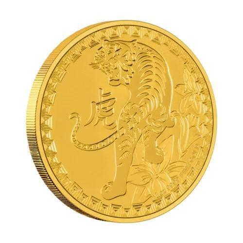 Gouden Niue - Lunar Year of the Tiger, Postzegels en Munten, Munten | Oceanië, Losse munt, Goud, Verzenden
