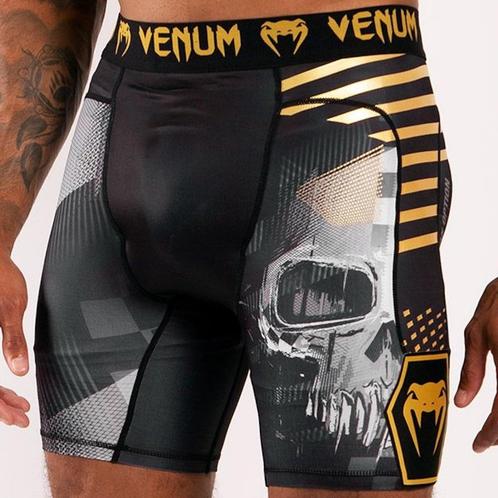 Venum Skull Compression Shorts Zwart Goud, Kleding | Heren, Sportkleding, Zwart, Maat 46 (S) of kleiner, Nieuw, Vechtsport, Ophalen of Verzenden