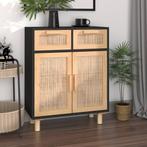 vidaXL Dressoir 60x30x75 cm massief grenen hout en rattan, Huis en Inrichting, Verzenden, Nieuw, 50 tot 100 cm, Grenenhout