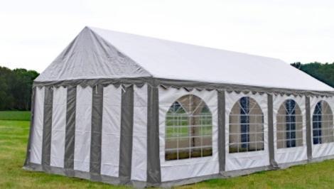 Premium Partytent PVC 4x8x2 mtr in Wit-Grijs (4x8 meter), Tuin en Terras, Partytenten, Partytent, Nieuw, 2 meter of meer, Verzenden