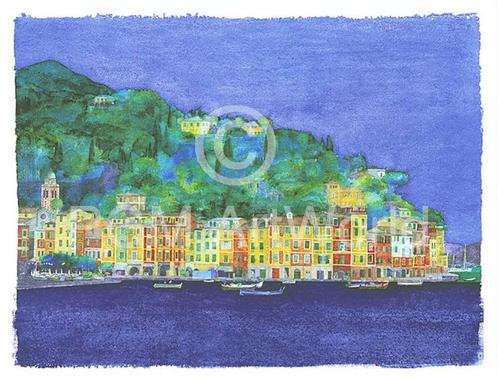 Kunstdruk Ralf Westphal - Portofino / Ligurien 90x70cm, Huis en Inrichting, Woonaccessoires | Schilderijen, Tekeningen en Foto's
