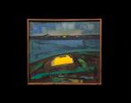 Gunnar Funck (1913-1975) - Gul Sennep bed Blåfjord (Moutarde, Antiek en Kunst