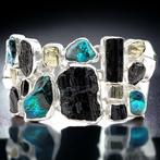 Mexico Chrysocolla - Zwarte Toermalijn en Pyriet - Elegante