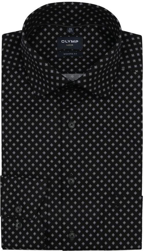 Olymp Luxor Overhemd Print Zwart maat 39 Heren, Kleding | Heren, Overhemden, Zwart, Nieuw, Verzenden