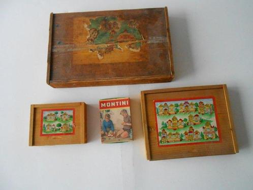 Bouwpakket (4)  - 4x Building Block Kits, Vintage -, Antiek en Kunst, Antiek | Speelgoed