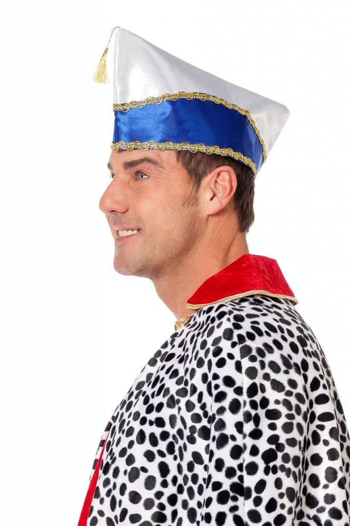 Prinsenmuts blauw/wit, Kleding | Heren, Carnavalskleding en Feestkleding, Nieuw, Ophalen of Verzenden