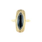 Gouden vintage ring met hematiet 14 krt, Ophalen of Verzenden, Nieuw