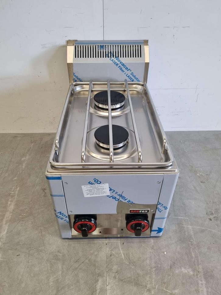 RVS RedFox Opzet 2 pits Fornuis Gasfornuis Kookplaat 33 cm, Zakelijke goederen, Horeca | Keukenapparatuur, Gebruikt, Ophalen of Verzenden