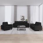 vidaXL 3-delige Loungeset stof zwart, Huis en Inrichting, Verzenden, Nieuw, Vierpersoons of meer, Stof