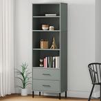 Boekenkast met Lades | OP = OP | Grijze Houten Kast, Rustiek, Nieuw, 150 tot 200 cm, 25 tot 50 cm