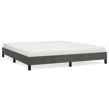 Fluwelen Bedframe 160x200 Donkergrijs - Tweedekansje! OP=OP beschikbaar voor biedingen