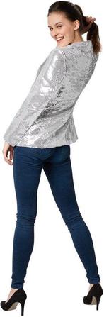 2dekans | Dressforfun Paillettenjas dames zilver XXL -, Ophalen of Verzenden, Zo goed als nieuw