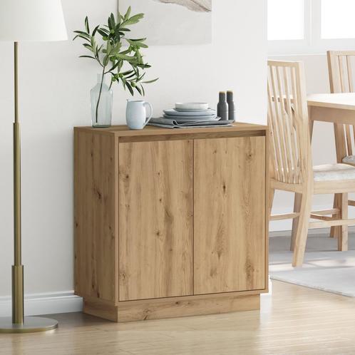 vidaXL Dressoir met LED Artisan Eik 71x34,5x75 cm, Huis en Inrichting, Slaapkamer | Nachtkastjes, Nieuw, Minder dan 45 cm, Hout