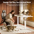 Zit sta bureau - Elektrisch - Verstelbaar - 140x60 cm - Wit, Verzenden, Zo goed als nieuw