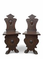 Stoel - Walnoot - Halstoel, kruk, Antiek en Kunst