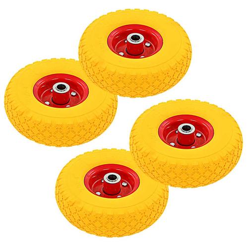 vidaXL Steekwagenwielen 4 st 3,00-4 (245x82) massief PU, Doe-het-zelf en Verbouw, Lieren en Takels, Nieuw, Verzenden