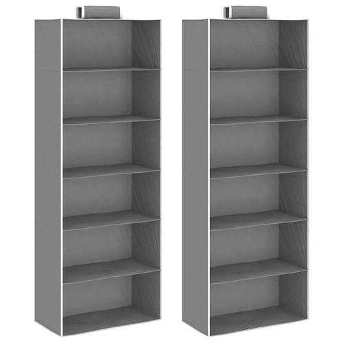 vidaXL Kledingorganisers hangend 2 st met 6 schappen stof, Kleding | Dames, Kledingrekken, Nieuw, Verzenden