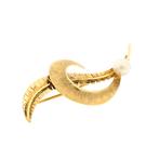Gouden fantasie broche parel (ruw goud, gouden broche), Sieraden, Tassen en Uiterlijk, Broches, Gebruikt, Overige kleuren, Ophalen of Verzenden