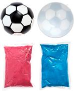 Genderreveal voetbal met een zakje roze en blauw inhoud, Verzenden, Nieuw, Feestartikel, Geboorte of Huwelijk