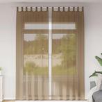 vidaXL Gordijnen voile met lussen 2 st 140x260 cm lichtbruin, Verzenden, Nieuw, Bruin