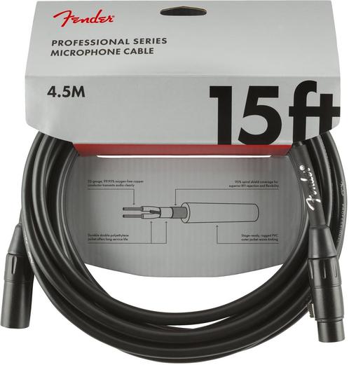 Fender Professional Series XLR kabel 4.5m zwart, Muziek en Instrumenten, Kabels en Stekkers, Verzenden