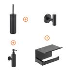Toilet accessoires set Mat zwart exclusief met zeepdispenser, Verzenden, Nieuw