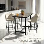 tectake® - Set van 4 Barkrukken Luana - Gestoffeerde Barkruk, Verzenden, Zo goed als nieuw