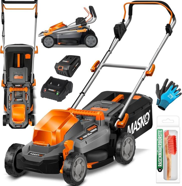 MASKO® Elektrische grasmaaier - Grastrimmer - 37cm - Grijs, Tuin en Terras, Grasmaaiers, Zo goed als nieuw, Verzenden