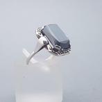 Zilver, Art Deco, Hematiet - Ring - + Markasieten., Antiek en Kunst