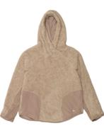 NIKE Womens Hooded Fleece Jumper UK 14 Medium Beige, Verzenden, Nieuw