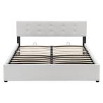 Gestoffeerd Bed Marbella - 140 x 200 cm - Wit - Bedlade, Huis en Inrichting, Slaapkamer | Bedden, Verzenden, Nieuw