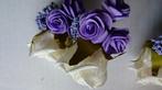 Corsage Roos PuurWit+Paars CPR142 Maatwerk, Ophalen of Verzenden, Nieuw