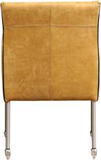 Cognac leren moderne kuipstoel - poot rond rvs met wiel - Ke, Huis en Inrichting, Stoelen, Overige kleuren, Nieuw, Leer, Ophalen of Verzenden