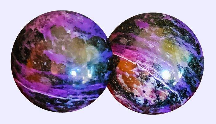 Sferen van Charoita Lago Baikal- 216 g - (2), Verzamelen, Mineralen en Fossielen