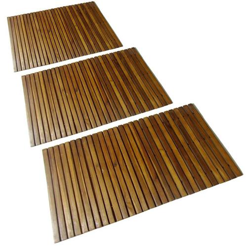 vidaXL Badmat acaciahout 80 x 50 cm 3 stuks, Huis en Inrichting, Badkamer | Badtextiel en Accessoires, Bruin, Nieuw, Verzenden