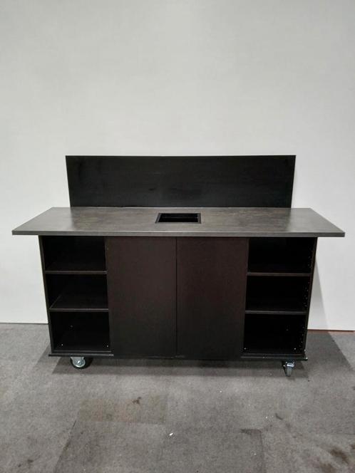 Verrijdbare buffet / afruimunit, zwart/grijs, 185 x 65 x 90, Zakelijke goederen, Horeca | Meubilair en Inrichting, Ophalen