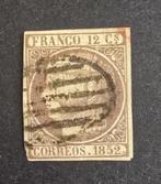 Spanje 1852 - Isabel II, 12 paars kwartjes - Edifil 13, Gestempeld