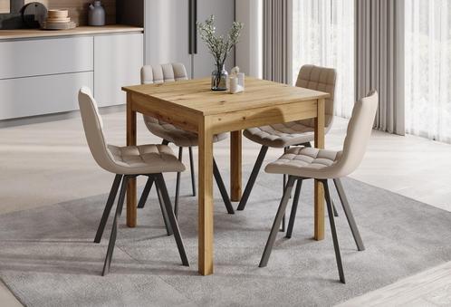 Meubella eetkamertafel eiken vierkant 80x80 cm | Modern, Huis en Inrichting, Tafels | Eettafels, 50 tot 100 cm, Nieuw, 50 tot 100 cm