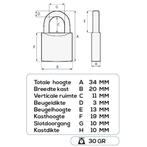 Stahlex Veelzijdig hangslot - 20 mm - veiligheidscategori..., Ophalen of Verzenden, Nieuw