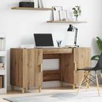 vidaXL Bureau met plank Artisan Eiken 140 x 50 x 75 cm, Huis en Inrichting, Bureaus, Verzenden, Nieuw