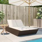 vidaXL Ligbed 2-persoons met kussens poly rattan bruin, Verzenden, Nieuw