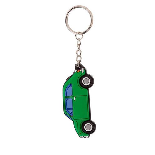 Sleutelhanger/Tashanger - Fiat 500 Retro Groen - PVC - 3x7cm, Verzamelen, Sleutelhangers, Nieuw, Ophalen of Verzenden