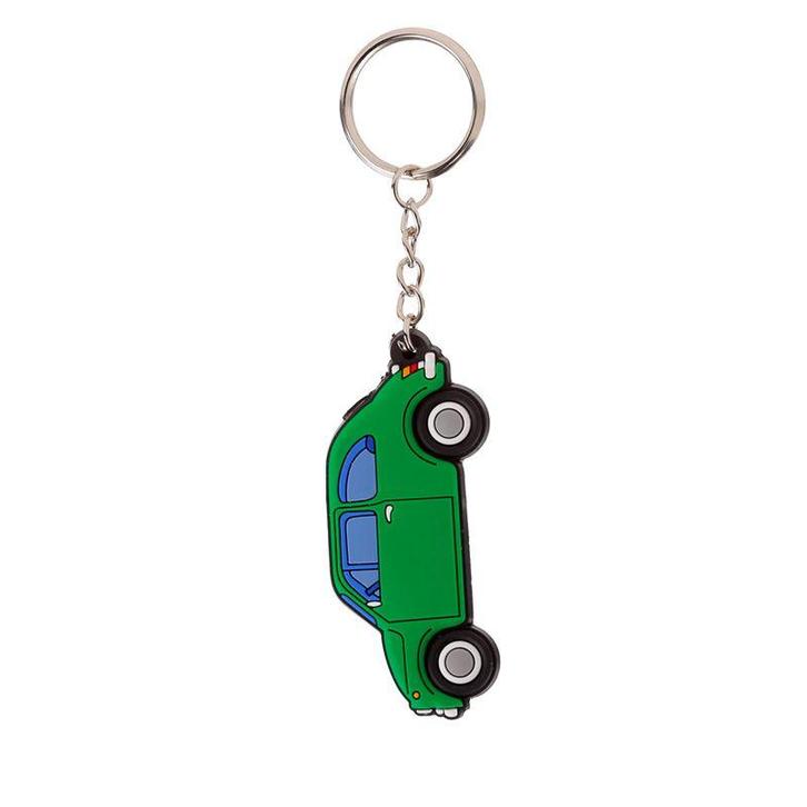 Sleutelhanger/Tashanger - Fiat 500 Retro Groen - PVC - 3x7cm, Verzamelen, Sleutelhangers, Nieuw, Ophalen of Verzenden