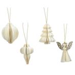 Actie: hanger kerst honeycomb - wit 6 cm (set van 4), Ophalen of Verzenden, Nieuw